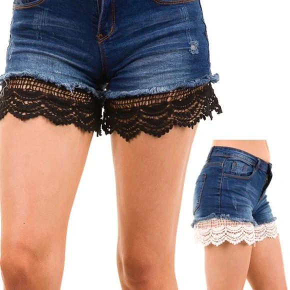 Cream and Black Lace Trim Short Extenders - Picture 2 of 4